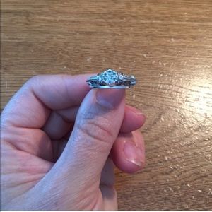 14k white gold & diamond ring band set size 5 3/4